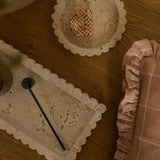 Travertine Scallop Dish tray Indaba