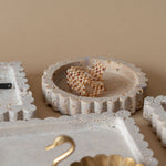 Travertine Scallop Dish tray Indaba