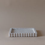 Travertine Scallop Square Tray tray Indaba