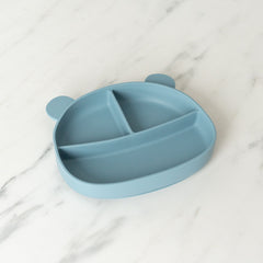 Silicone Suction Bear Plate FINNBIRD - plate Peaks & Valleys Baby (Faire) Sapphire Blue