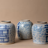 Vintage Blue Floral Ginger Jar 0-a-VINTAGE-pot Hauer Market