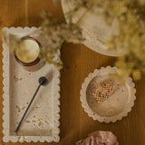 Travertine Scallop Dish tray Indaba