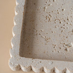 Travertine Scallop Square Tray tray Indaba