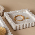 Travertine Scallop Square Tray tray Indaba