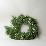 White Plum Berry Cypress Wreath CHRISTMAS 2025 Luxe B Co (Faire) Medium