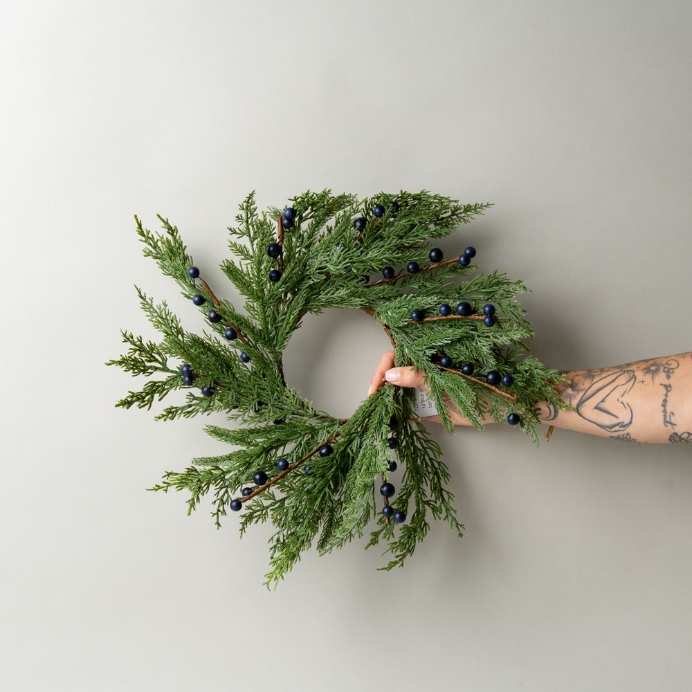 Navy Plum Berry Cypress Wreath CHRISTMAS 2025 Luxe B Co (Faire) Small