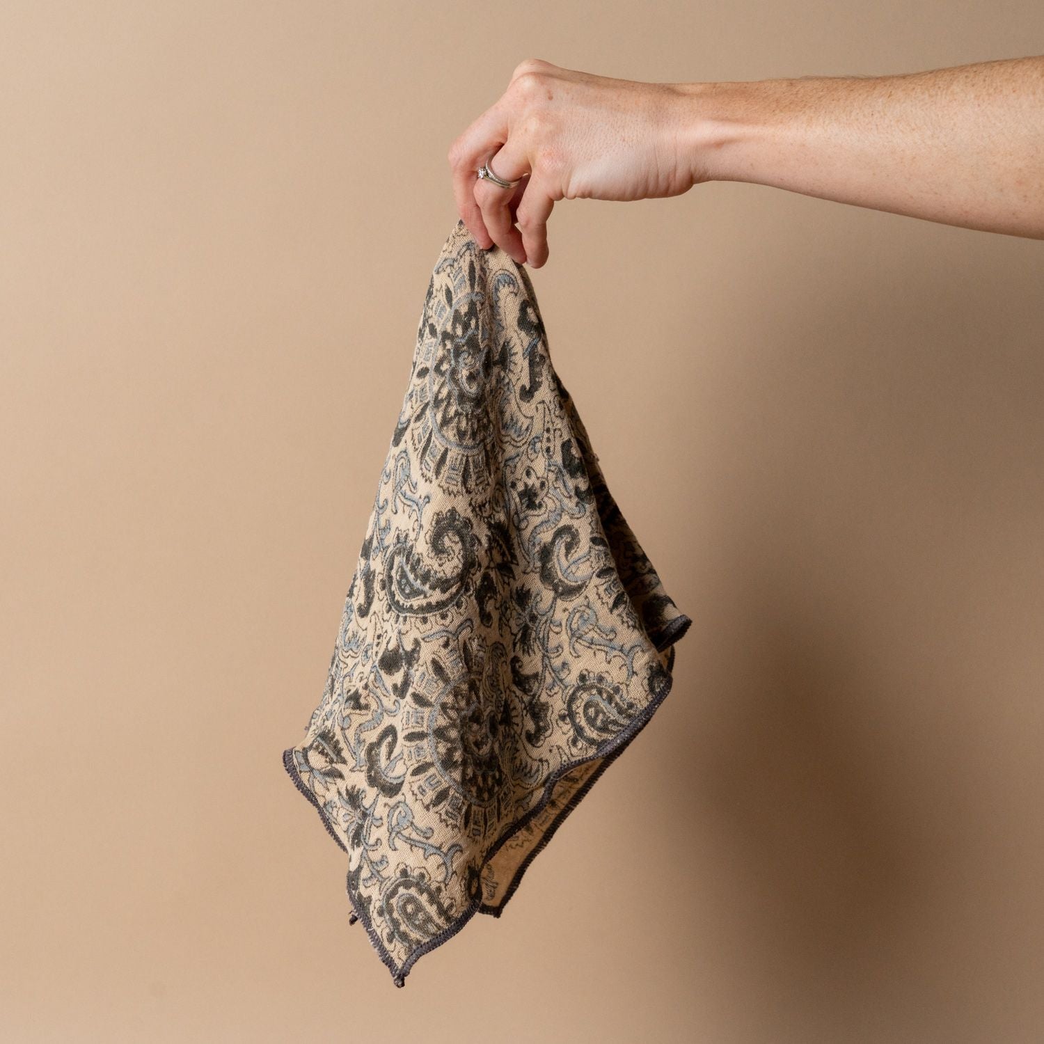 Embroidered Edge Block Print Napkin napkin Indaba