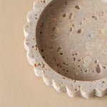 Travertine Scallop Dish tray Indaba