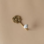 Gold Finish Rose Hook with Ceramic Detail wall hook Chehoma USA (Faire)