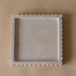 Travertine Scallop Square Tray tray Indaba Large