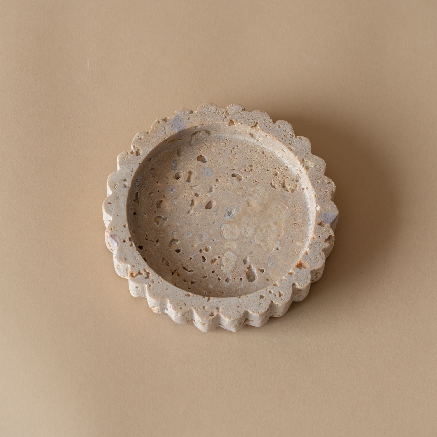 Travertine Scallop Dish tray Indaba Small