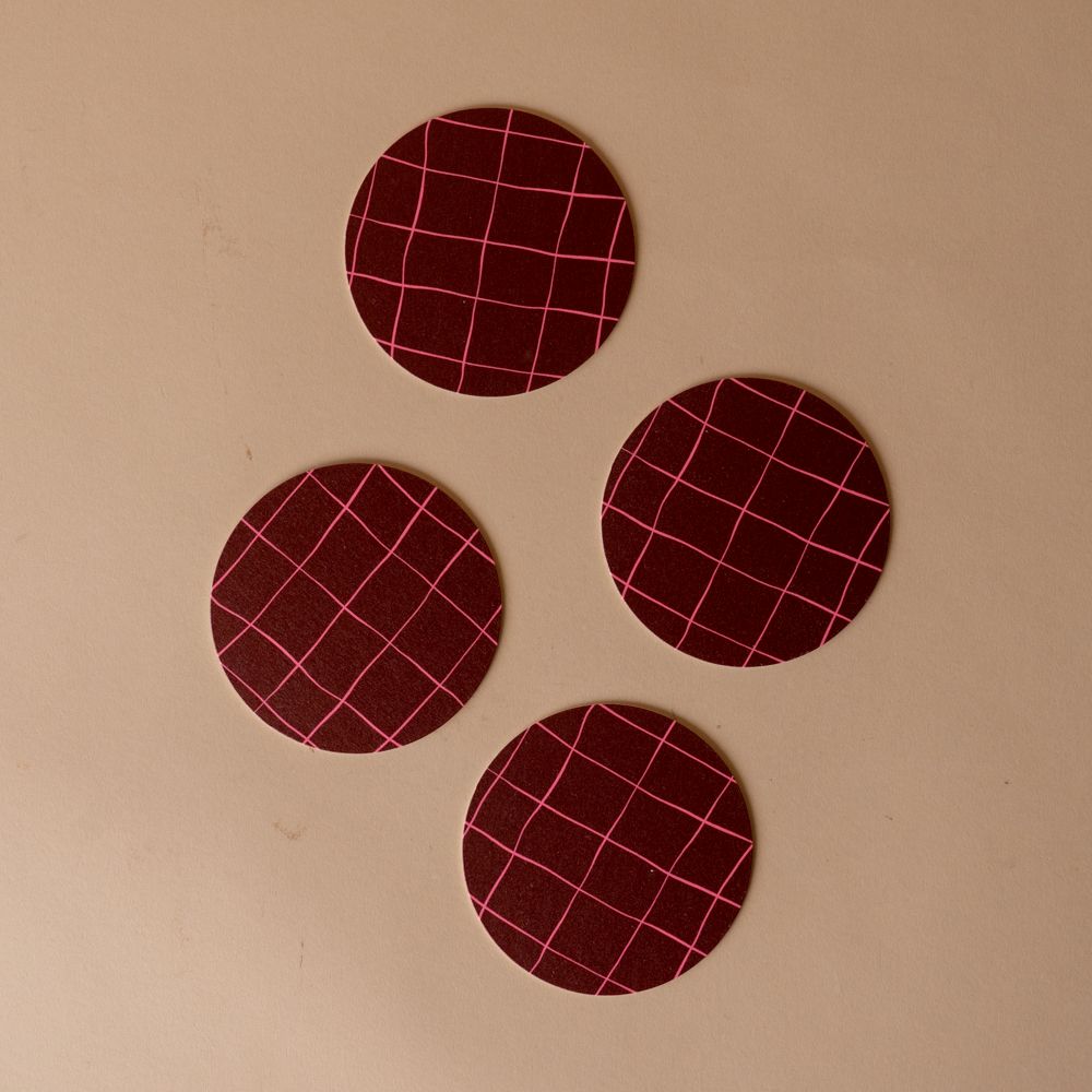Grid Pattern Coaster Set coaster set One & Only Paper (Faire)