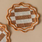 Cotton Coaster Set - Scallop Check coaster set TBCo (Faire)