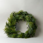Faux White Cedar Wreath CHRISTMAS 2025 Tri W Imports Medium