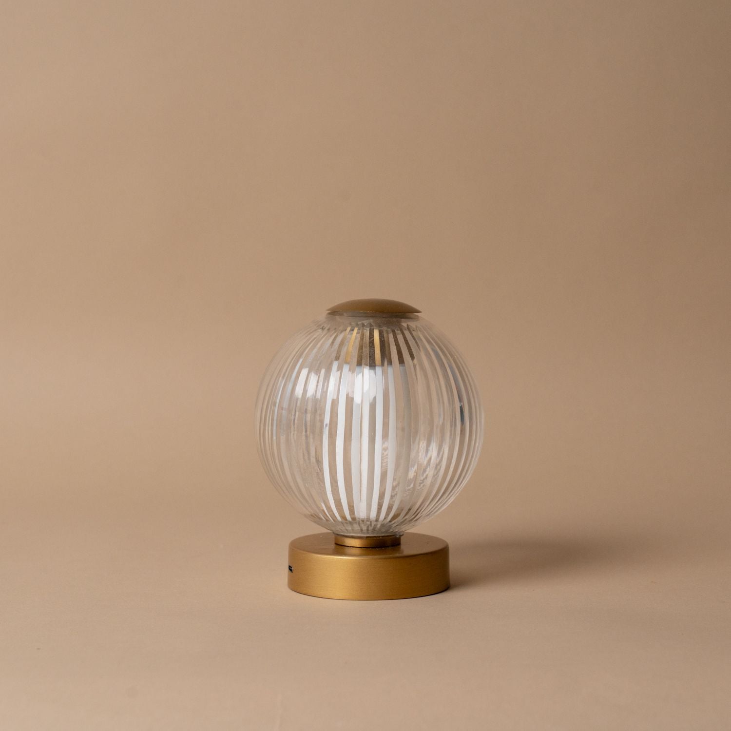 Round Fluted Table Lamp with Brass Finish Table Lamps Creative Co-op (DYA)