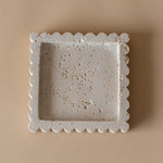Travertine Scallop Square Tray tray Indaba Small