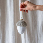 Glass Acorn Ornament CHRISTMAS 2023 Creative Co-op (DYA) Snow White