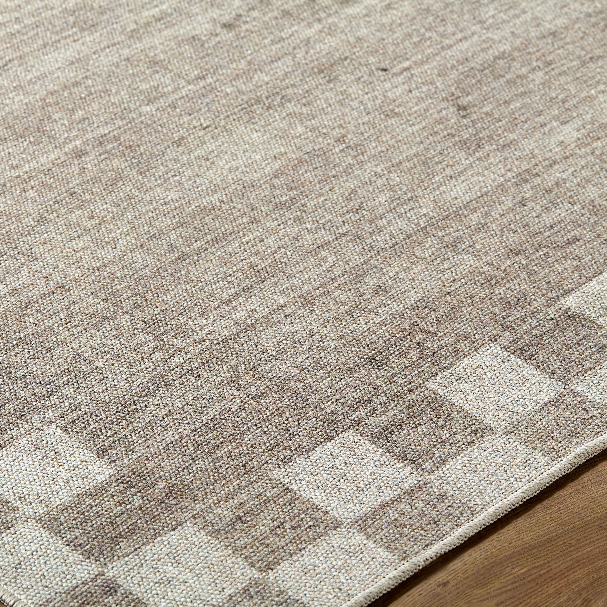 Jude Checkered Border Washable Rug RUGS - washable Surya