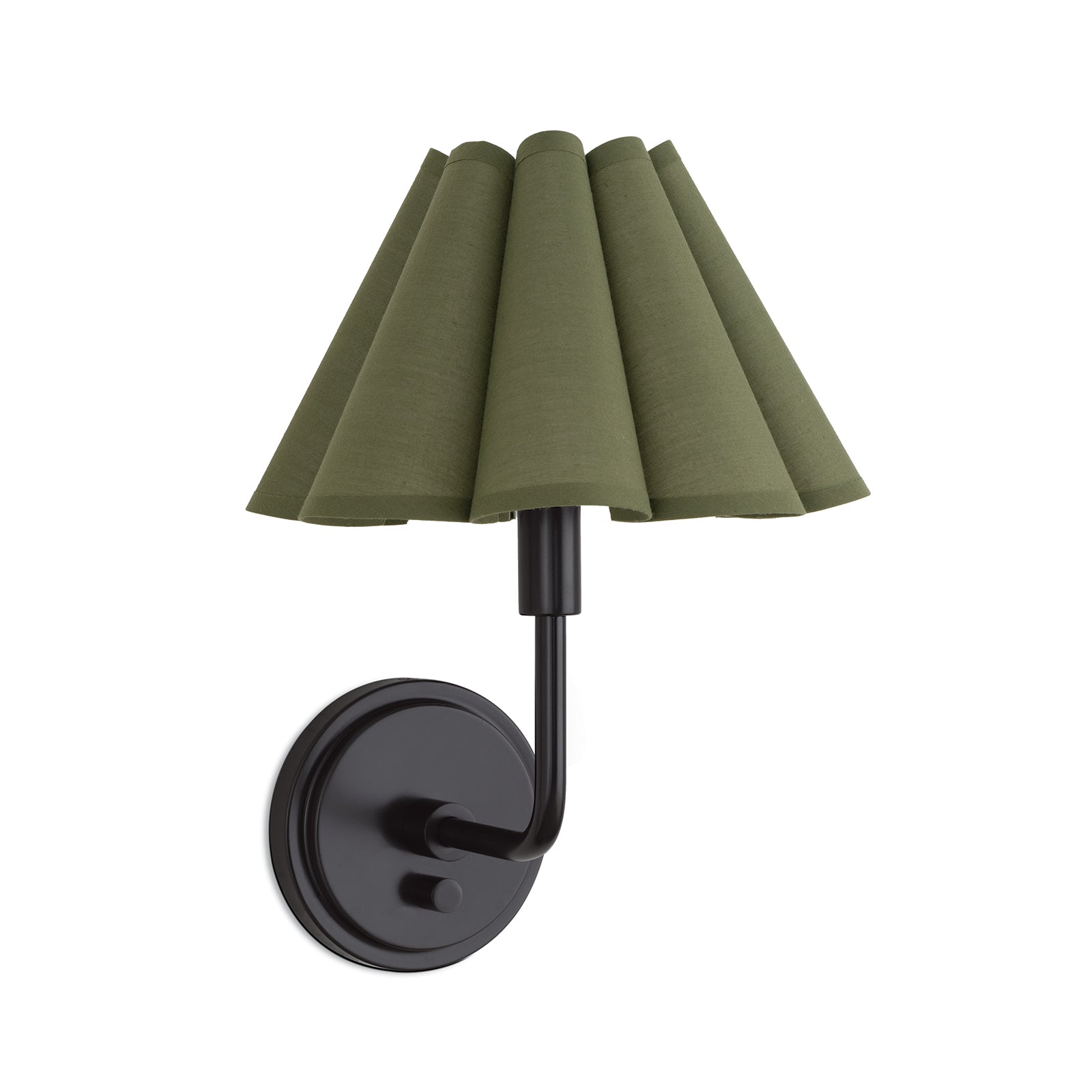 Polly Sconce Single (Blackened Brass with Green Scalloped Shade) Wall Sconces Regina Andrew