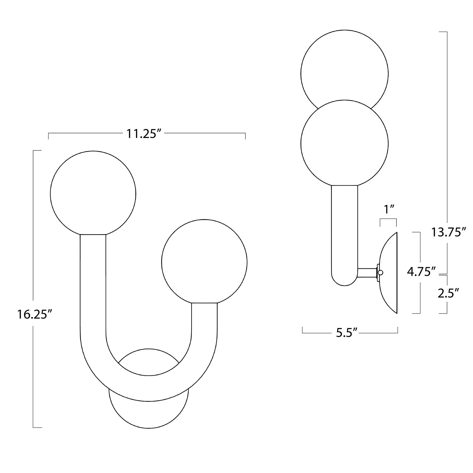 Happy Sconce Right Side (Natural Brass) Wall Sconces Regina Andrew