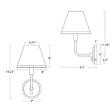 Polly Sconce Single (Blackened Brass with Rattan Shade) Wall Sconces Regina Andrew