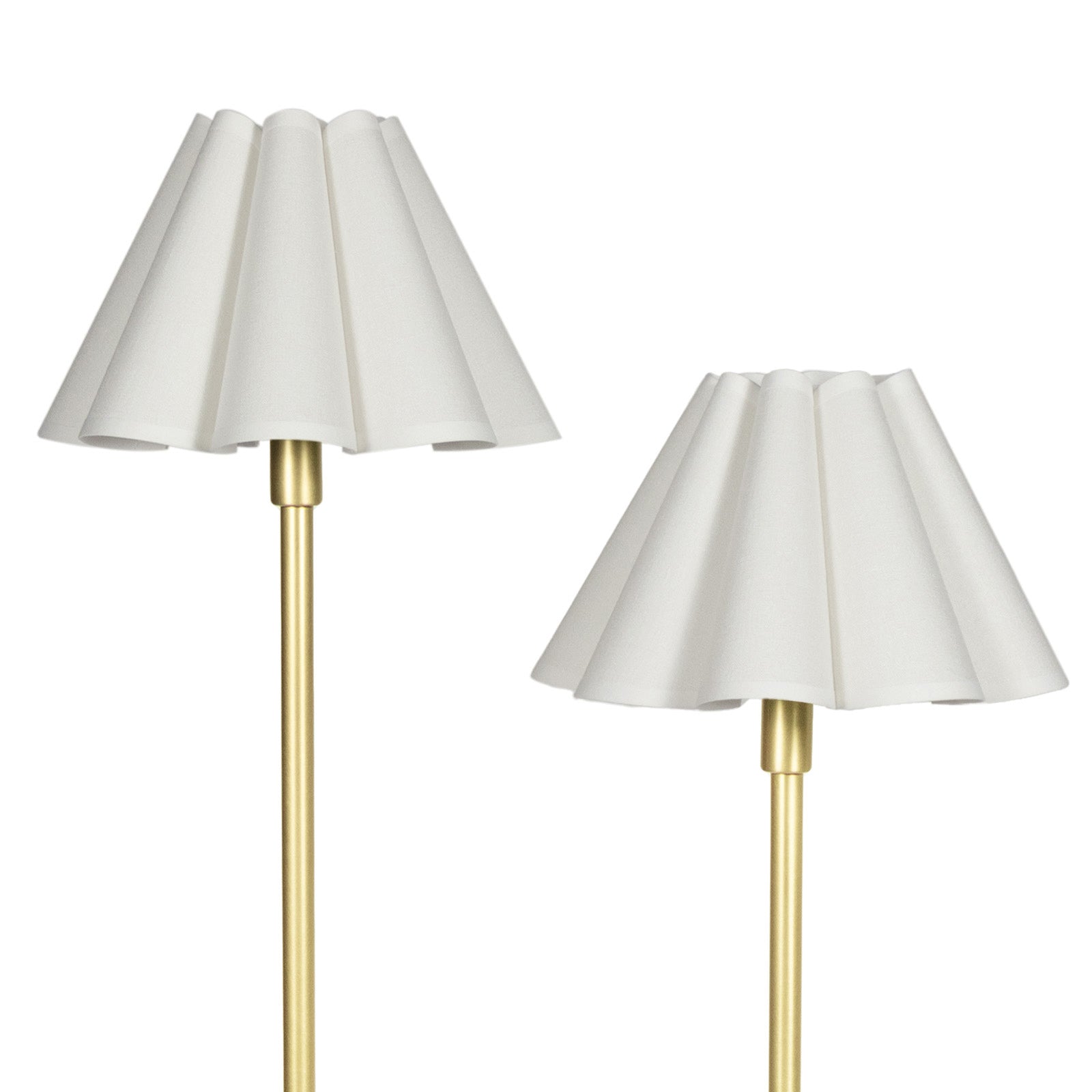 IN STORE - Polly Floor Lamp (Natural Brass with White Scalloped Shade) LIGHTING - in store Regina Andrew