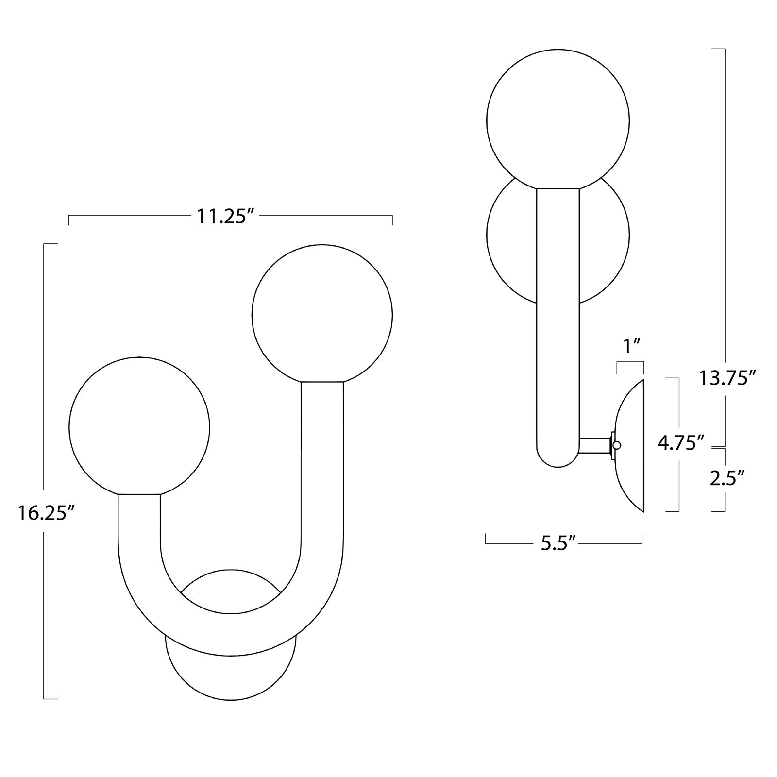 Happy Sconce Left Side (Natural Brass) Wall Sconces Regina Andrew