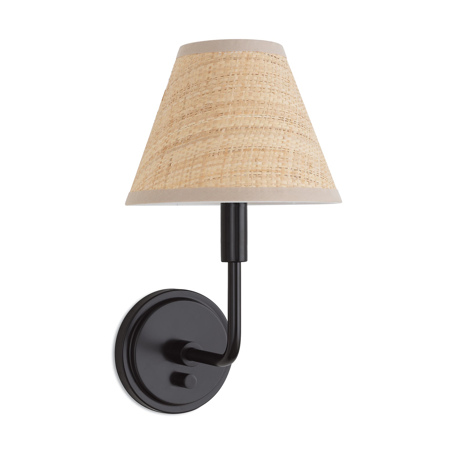 Polly Sconce Single (Blackened Brass with Rattan Shade) Wall Sconces Regina Andrew