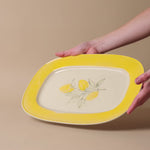 Stoneware Lemons Plate dish Creative Co-op (DYA)