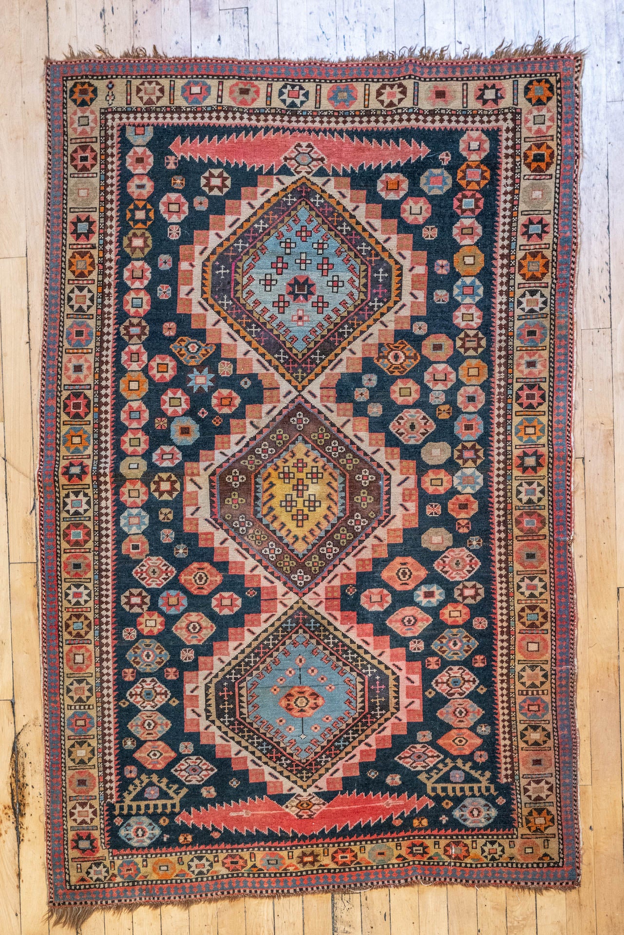 3'6 x 5'4 Antique Caucasian Rug RUGS - vintage Rug & Weave Rugs