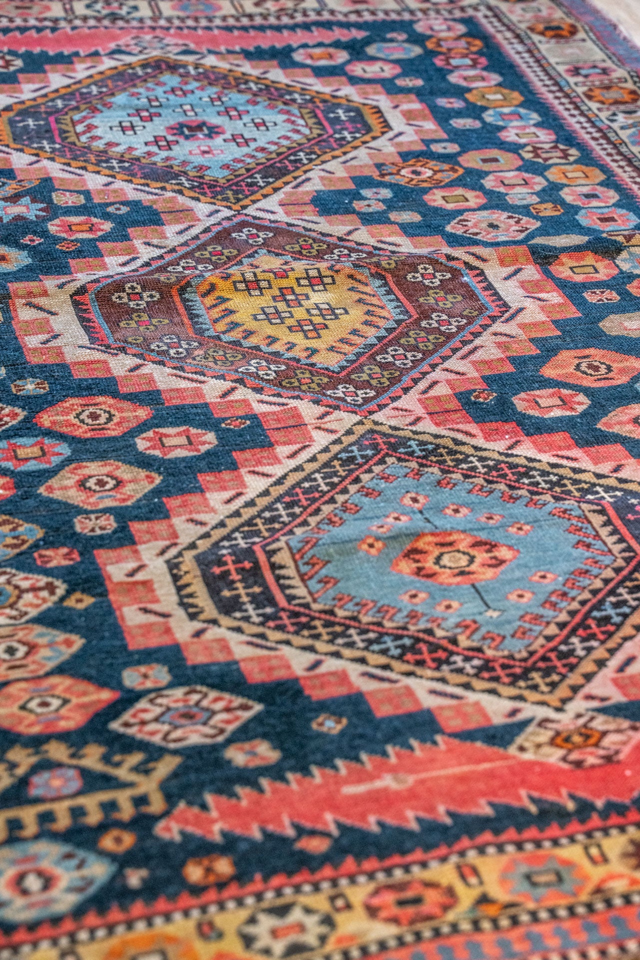 3'6 x 5'4 Antique Caucasian Rug RUGS - vintage Rug & Weave Rugs