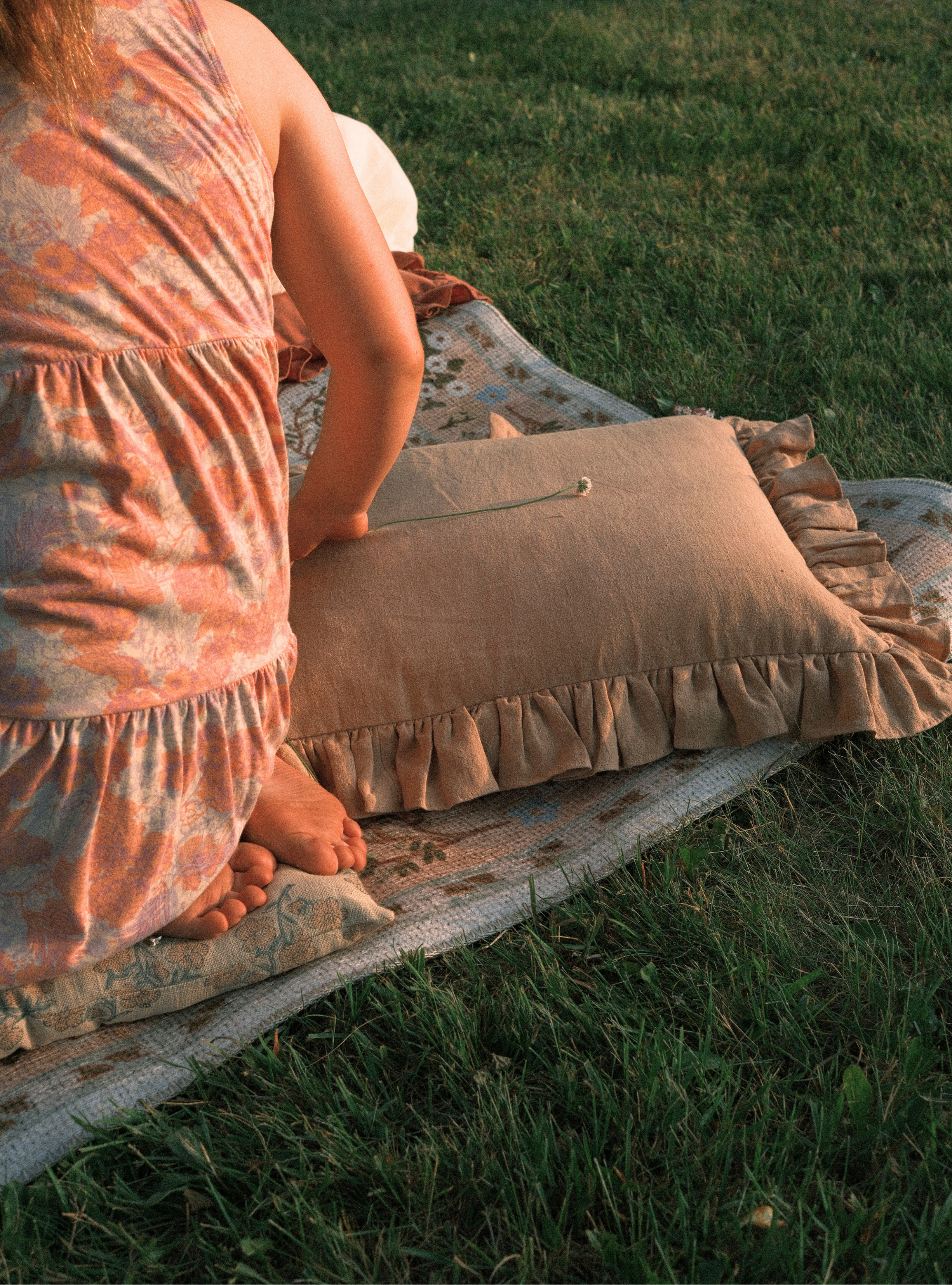 Latte Ruffle Pillow Cover 1 - PILLOWS - Linen - neutral Rug & Weave Pillows