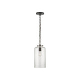 Katie Cylinder Pendant LIGHTING - pendant Visual Comfort Bronze Seeded Glass