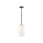 Katie Cylinder Pendant LIGHTING - pendant Visual Comfort Bronze White Glass