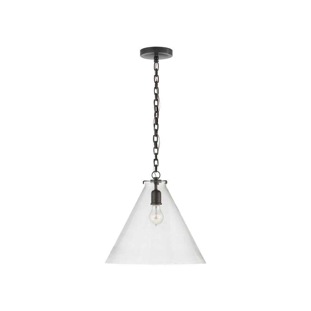 Katie Conical Pendant LIGHTING - pendant Visual Comfort Bronze Clear Glass