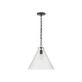 Katie Conical Pendant LIGHTING - pendant Visual Comfort Bronze Clear Glass
