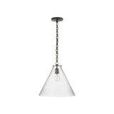 Katie Conical Pendant LIGHTING - pendant Visual Comfort Bronze Seeded Glass
