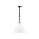 Katie Conical Pendant LIGHTING - pendant Visual Comfort Bronze White Glass