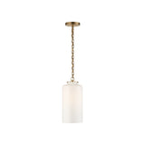 Katie Cylinder Pendant LIGHTING - pendant Visual Comfort Hand-Rubbed Antique Brass White Glass