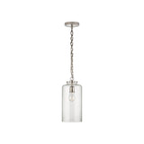 Katie Cylinder Pendant LIGHTING - pendant Visual Comfort Polished Nickel Clear Glass
