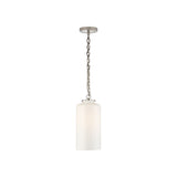 Katie Cylinder Pendant LIGHTING - pendant Visual Comfort Polished Nickel White Glass