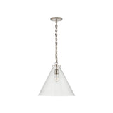 Katie Conical Pendant LIGHTING - pendant Visual Comfort Polished Nickel Clear Glass