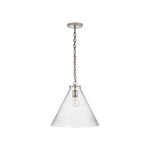 Katie Conical Pendant LIGHTING - pendant Visual Comfort Polished Nickel Seeded Glass