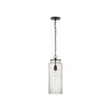 Katie Large Cylinder Pendant LIGHTING - pendant Visual Comfort Bronze Clear Glass