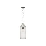 Katie Large Cylinder Pendant LIGHTING - pendant Visual Comfort Bronze Seeded Glass