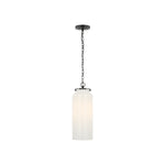 Katie Large Cylinder Pendant LIGHTING - pendant Visual Comfort Bronze White Glass
