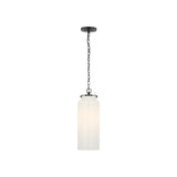 Katie Large Cylinder Pendant LIGHTING - pendant Visual Comfort Bronze White Glass