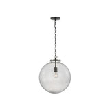 Katie Large Globe Pendant LIGHTING - pendant Visual Comfort Bronze Seeded Glass