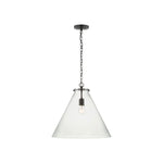 Katie Large Conical Pendant LIGHTING - pendant Visual Comfort Bronze Clear Glass