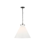 Katie Large Conical Pendant LIGHTING - pendant Visual Comfort Bronze White Glass